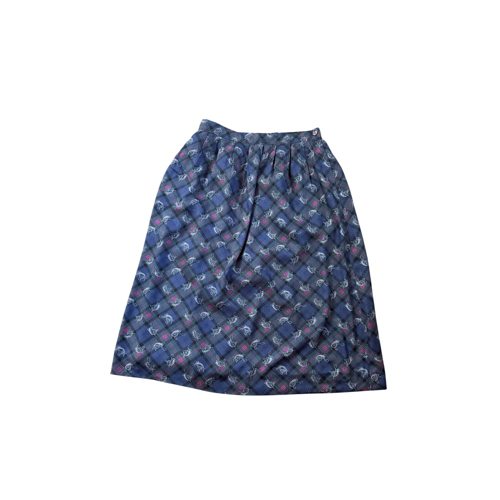 Vintage Country Sophisticates by Pendleton Blue Plaid Trumpet Midi Skirt Size 12 - Picture 6 of 6